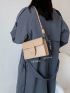 Mini Minimalist Buckle Decor Flap Shoulder Bag