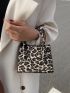 Mini Allover Leopard Pattern Satchel Bag