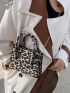 Mini Allover Leopard Pattern Satchel Bag