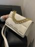 Mini Geo Embossed Chain Square Bag