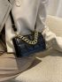 Mini Geo Embossed Chain Square Bag