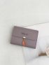 Letter Detail Flap Small Wallet