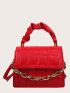 Crocodile Embossed Chain Decor Square Bag