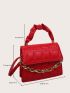 Crocodile Embossed Chain Decor Square Bag