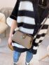 Snap Button Crossbody Square Bag