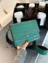 Mini Crocodile Embossed Crossbody Square Bag