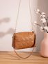 Mini Quilted Pattern Chain Dome Bag