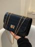 Mini Crocodile Embossed Flap Chain Square Bag