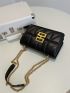 Quilted Metal Decor Flap Chain Square Bag