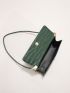 Crocodile Embossed Flap Baguette Bag