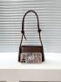 Metal Decor Knot Detail Baguette Bag