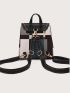 Mini Colorblock Plaid Graphic Flap Backpack