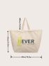 Letter Graphic Large Capacity Tote Bag