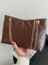 Quilted Pattern Chain Square Bag