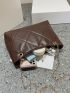 Quilted Pattern Chain Square Bag