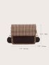 Mini Houndstooth Pattern Flap Square Bag