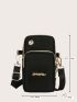 Mini Metal Letter Graphic Crossbody Bag