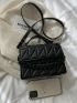 Mini Quilted Pattern Chain Square Bag