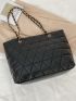 Minimalist Quilted Chain Shoulder Tote Bag