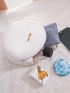 Mini Crocodile Embossed Letter Decor Circle Bag