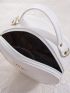 Mini Crocodile Embossed Letter Decor Circle Bag