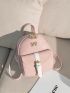 Mini Buckle & Bow Decor Classic Backpack