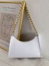 Minimalist Textured Chain Baguette Bag