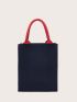 Letter Graphic Top Handle Bag