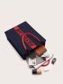 Letter Graphic Top Handle Bag