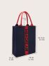 Letter Graphic Top Handle Bag