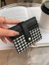 Houndstooth Snap Button Card Holder