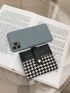 Houndstooth Snap Button Card Holder