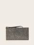 Metallic Zip Clutch Bag