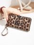 Leopard Pattern Zip Around Long Wallet
