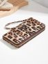 Leopard Pattern Zip Around Long Wallet