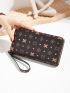 Geometric Graphic Zip Around Long Wallet