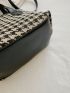 Mini Houndstooth Pattern Top Handle Bag
