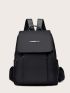 Pocket Side Zip Flap Backpack