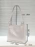 Quilted Embossed Shoulder Tote Bag