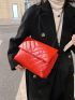 Chevron Flap Shoulder Tote Bag