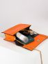 Mini Chain Decor Crocodile Embossed Single Handle Handbag