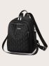 Quilted Pattern Pocket Front Backpack