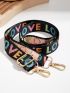 Colorblock Letter Graphic Bag Strap