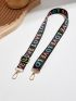 Colorblock Letter Graphic Bag Strap