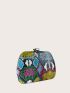 Snakeskin Print Chain Box Bag