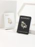 2pcs Couple Letter Graphic Passport Case