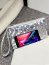 Metallic Stone Pattern Long Purse