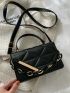 Mini Chain Decor Quilted Flap Satchel Bag