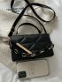Mini Chain Decor Quilted Flap Satchel Bag