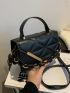Mini Chain Decor Quilted Flap Satchel Bag